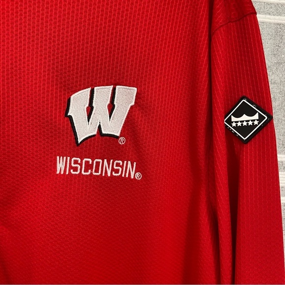 University of Wisconsin / 1/4 Zip Pullover Waffle Knit Jacket Size L - Picture 4 of 10